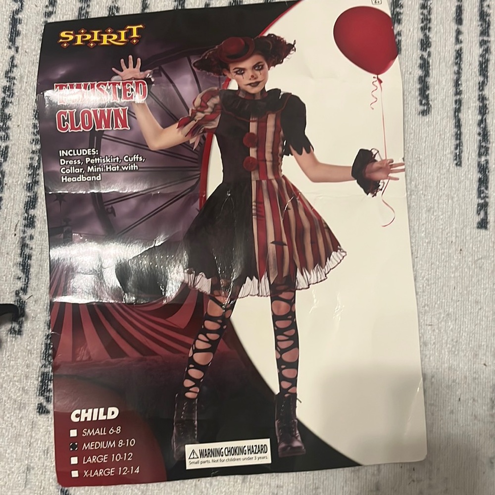 Twisted Clown costume- Girls medium
